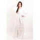 Boho Style Ukrainian Embroidered Maxi Broad Dress White on White "Flower Fantasy"